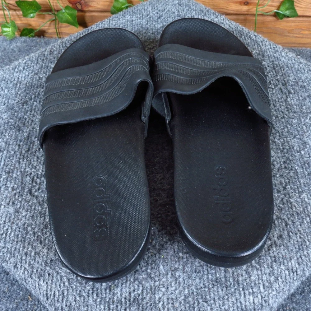 Adidas Adilette Comfort Mens Slide Sandals Size 10 Gym Shower Core Black S82137